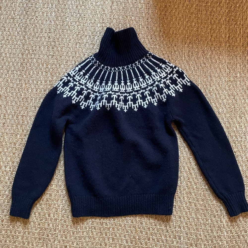 Tory Sport Navy and White Turtleneck Sweater